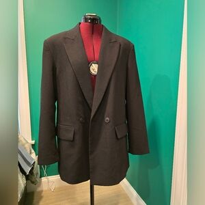 Zara Double-Breasted Black Blazer, Size S